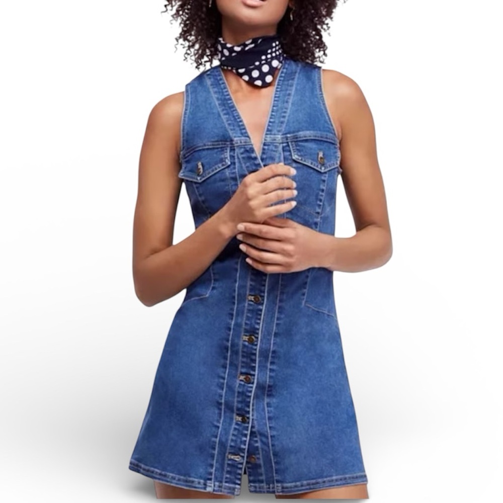 Free People Blue Denim Mini Dress